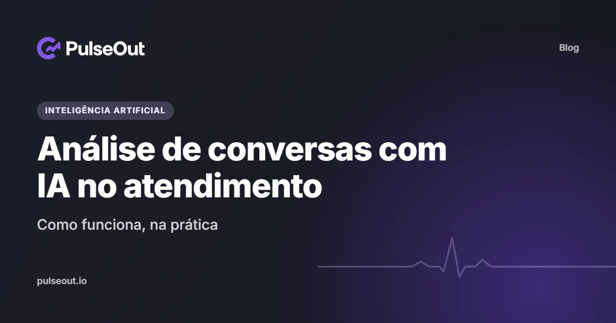 Capa do artigo Análise de conversas com IA no atendimento: como funciona, do blog PulseOut
